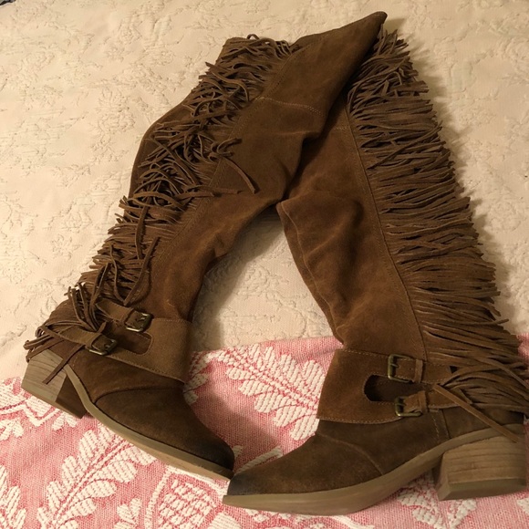 Naughty Monkey Frilly Fanta Brown Suede 